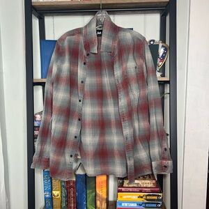 Lost Charcoal plaid Cotton button down shirt